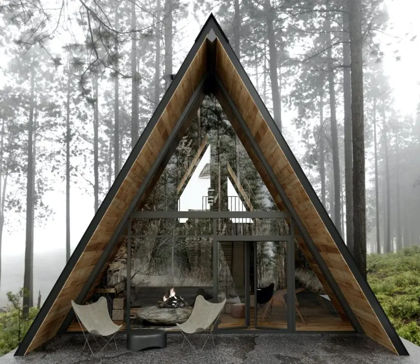 A Frame Design Provides A Quiet Space in Lake Tahoe